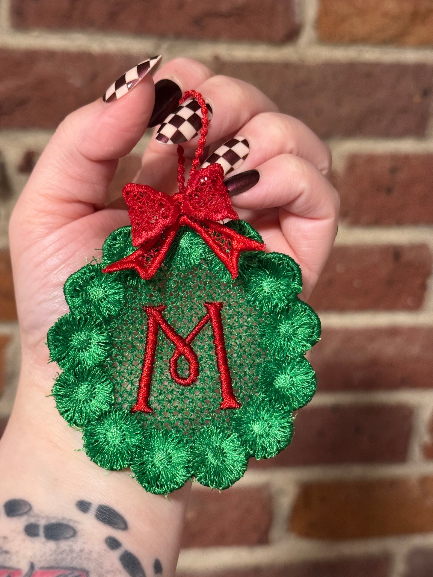 Wreath Initial Ornament